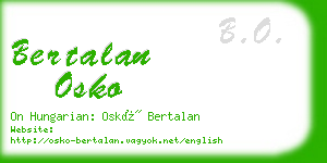 bertalan osko business card